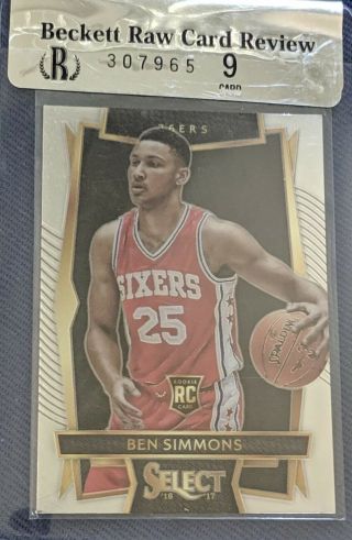 2017/18 Panini Select Ben Simmons Rookie Bgs 9 Sixers 76ers Non Auto $50 Bv