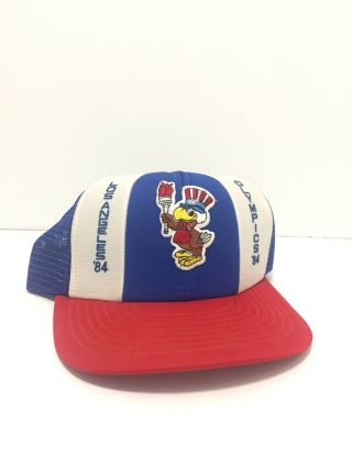 Vintage 1984 Rare Usa Olympics La Los Angeles Mesh Trucker Hat Snapback Cap
