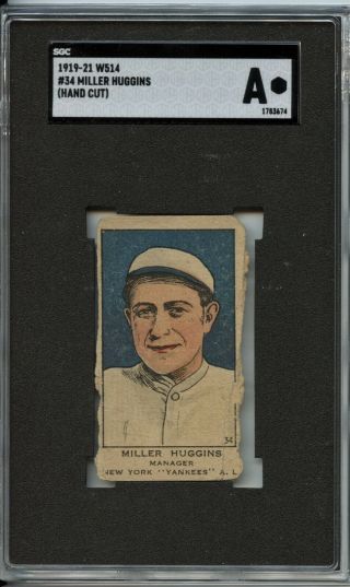 Miller Huggins Hof 1919 - 21 W514 34 - Sgc Authentic