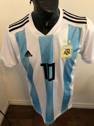 MEN Large Adidas Soccer Football Futbol Jersey Argentina 10 Messi 2