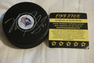 Nick Foligno Columbus Blue Jackets Signed Autographed Hockey Puck Certified