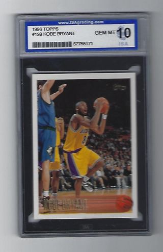 Kobe Bryant 1996/97 Topps Card 138 Graded Isa Gem - 10