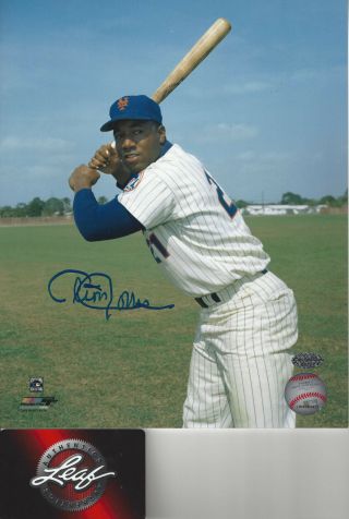 1969 York Mets Cleon Jones Autographed 8x10 Color Photo Leaf Certified