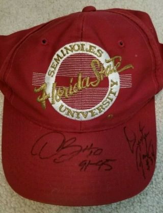 Derek Brooks And Dexter Jackson Autographed Fsu Hat - Tampa Bay Bucs