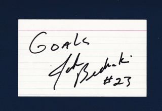 John Bednarski Signed Vintage Hockey Index Card