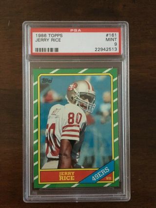 Psa 9 - 1986 Topps Jerry Rice Rc San Francisco 49ers Rookie Card