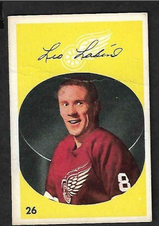 1962 - 63 Parkhurst Nhl Hockey 26 Leo Labine,  Detroit Red Wings
