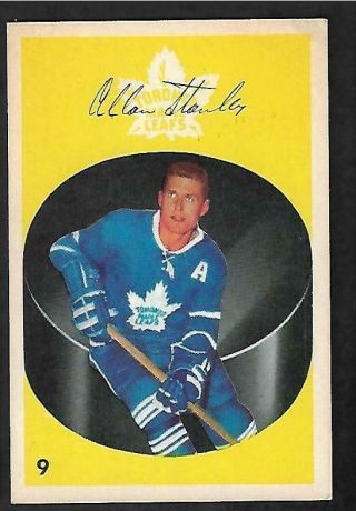 1962 - 63 Parkhurst Nhl Hockey 9 Allan Stanley,  Toronto Maple Leafs