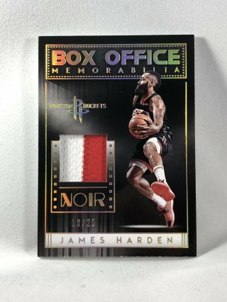 2018 - 19 Panini Noir James Harden Box Office Memorabilia Patch /25 Rockets