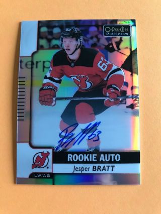 2017 - 18 Ud Opc Platinum Rookie Auto Rainbow Jesper Bratt Jersey Devils
