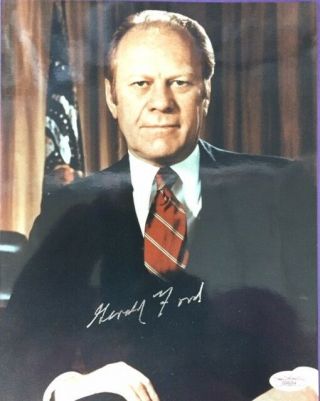 Gerald Ford Autographed Signed 8x10 Photo Color Head Shot Jsa