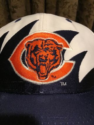VTG Rare Chicago Bears Logo 7 Sharktooth Snapback Hat - 90 ' s NFL FOOTBALL 7