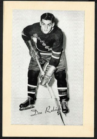 1945 - 64 Beehive Group Ii Nhl Hockey: Don Raleigh,  York Rangers,  Ex - Nrmt