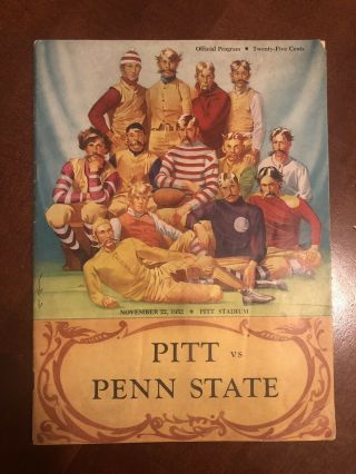 1952 Pittsburgh Pitt Panthers Football Program Vs Penn State Nittany Lions