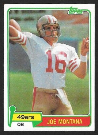 1981 Topps 216 Joe Montana - San Francisco 49ers Hof Rookie Rc (d)