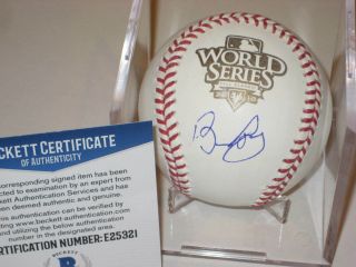 Bruce Bochy (giants) Signed Official 2010 World Series Baseball W/ Beckett