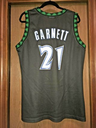Kevin Garnett Minnesota Timberwolves 21 Champion jersey Size L Large Black 2