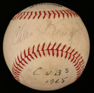 Chris Krug Cubs Padres Vintage Signed Spalding Baseball - Jsa