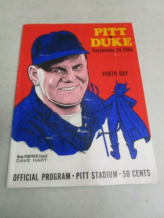 Vintage 1966 Pitt Panthers Program Duke Blue Devils Vs.  Pitt Panthers