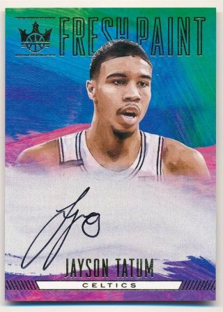 Jayson Tatum 2017/18 Court Kings Rc Rookie Fresh Paint Autograph Sp Auto $175