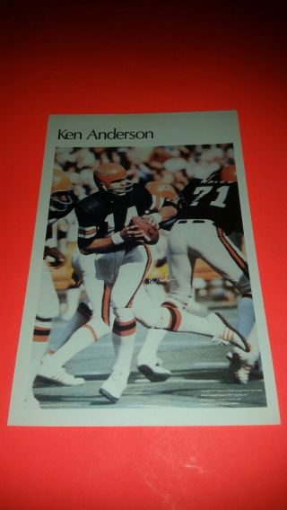 1980 Nfl Mini Poster Card Ken Anderson 4 (51/2 " X81/2 ") 9.  0,