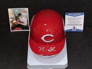 Nick Senzel Cincinnati Reds Autographed Signed Mini Helmet Beckett 1