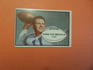 1953 Bowman Norm Van Brocklin La Rams Hof Football Card 11 Ex Bv $125.  00 652