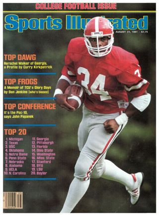 August 31,  1981 Herschel Walker Georgia Bulldogs Sports Illustrated No Label