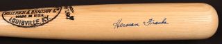Herman Franks (d.  2009) Dodgers Cubs Signed Auto Louisville Slugger Bat - Jsa