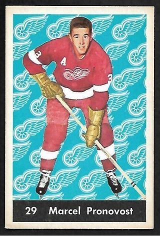 1961 - 62 Parkhurst Nhl Hockey 29 Marcel Pronovost,  Detroit Red Wings