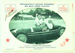 Indianapolis 500 Vintage Mailing Envelope With 25 Race Pictures - 1921 - 46 - Cars Etc