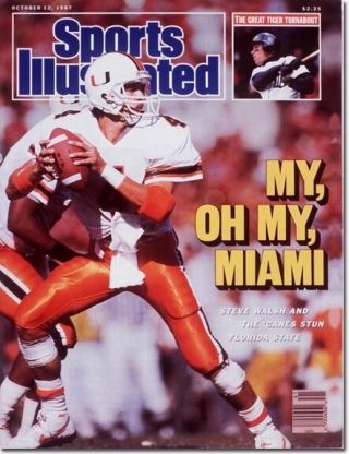 October 12,  1987 Steve Walsh Miami Hurricanes Sports Illustrated