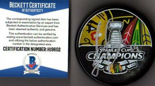 Beckett - Bas Jonathan Toews Autographed - Signed 2013 Stanley Cup Champions Puck 02