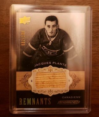 2018 - 19 Engrained Remnants Jacques Plante 82/100 Game Stick