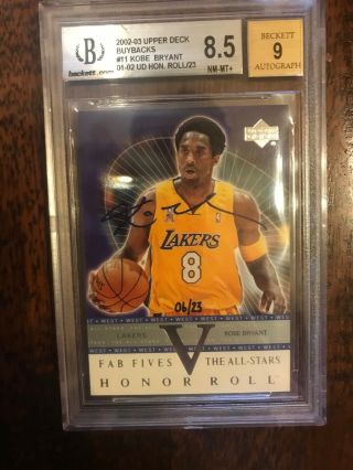 2002 Upper Deck Honor Roll Kobe Bryant On Card Buyback Auto Uda Bgs Certified