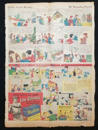 1938 Huskies Cereal Lou Gehrig York Yankees Full Page Newspaper Ad