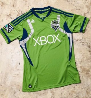 Adidas Seattle Sounders Fc Xbox Green Blue Soccer Jersey Mls Youth Size Large