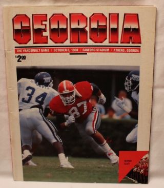 1988 Georgia Bulldogs Vanderbilt Football Game Program