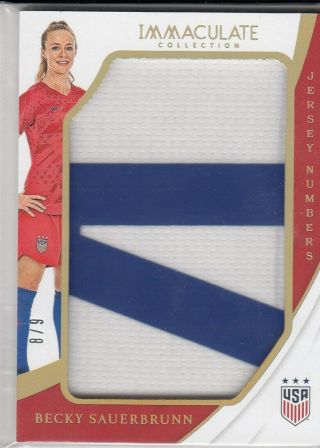Becky Sauerbrunn 2018 - 19 Panini Immaculate Jersey Numbers Patch 8/9