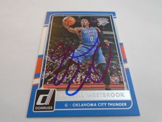 Houston Rockets Russell Westbrook Signed Card Oklahoma City Thunder W/coa