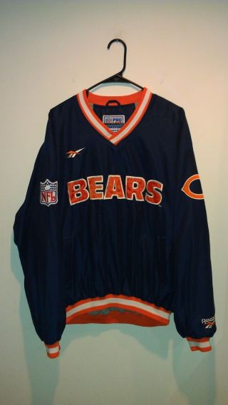 Chicago Bears Reebok Pro Line Authentic Vintage Pullover Jacket - Men 