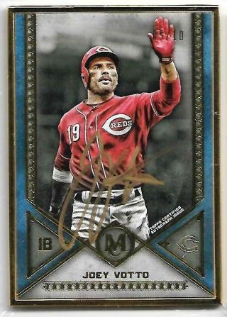 2019 Topps Museum Joey Votto Sp Gold Framed Auto Card 5/10