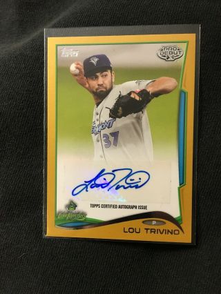 Lou Trivino 2014 Topps Pro Debut Gold Sp Autograph First Card 08/50 Oakland A’s