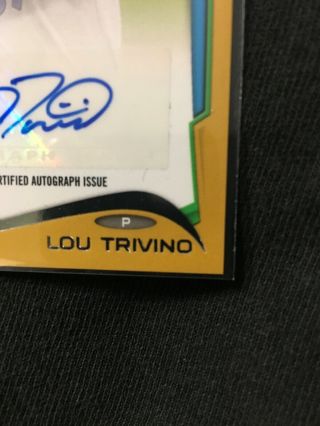 LOU TRIVINO 2014 TOPPS PRO DEBUT GOLD SP AUTOGRAPH FIRST CARD 08/50 OAKLAND A’S 4
