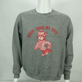 Vintage Russell Athletic North Carolina State Gray Sweatshirt Men 