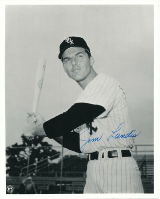 Jim Landis Autograph 8x10 Photo Chicago White Sox 1959 W.  S 93 Hr 2 A.  S Games