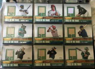 2002 Topps Tools Of The Trade 9 Relic Baseball Cards Justice Alomar Vaughn