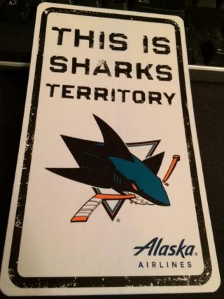 2019 - 20 San Jose Sharks Hockey Pocket Schedule Card Alaska Airlines Version