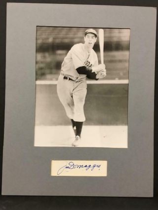 Joe Dimaggio Autograph Signed 8x10 Photo & Cut Signature Auto Jsa Loa Yankees