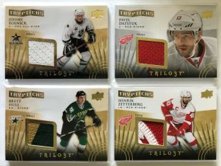 Brett Hull /600,  Roenick /600,  Zetterberg /50 & Datsyuk /100 Jersey Patch Cards